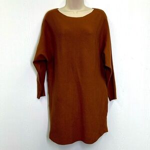 Saints + Secrets - Brown Long Sleeve Lightweight Sweater Mini Dress Size Small